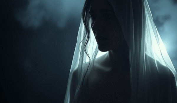 Ghostly weeping woman La Llorona image for Conjuring horror movie sequel article