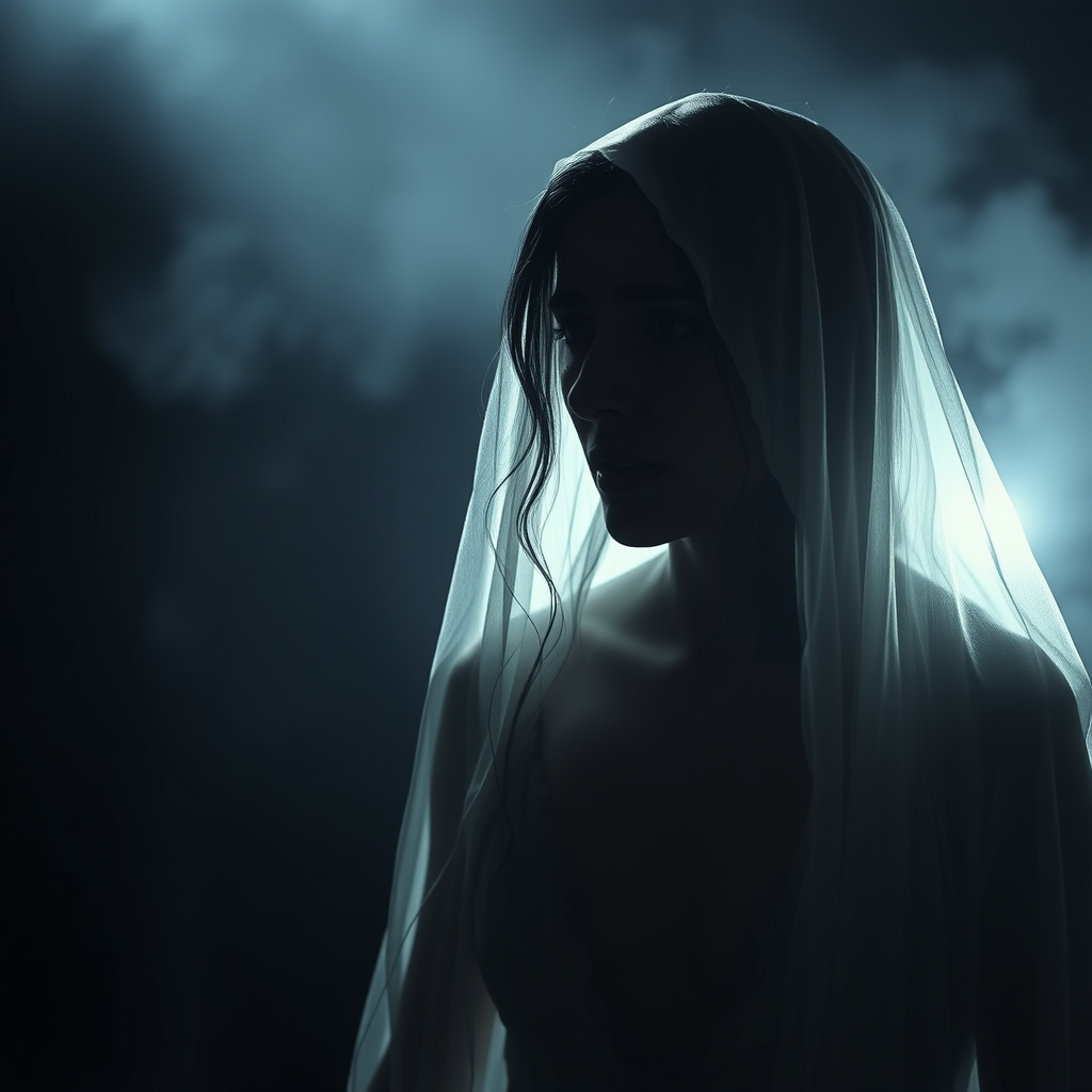 Ghostly weeping woman La Llorona image for Conjuring horror movie sequel article