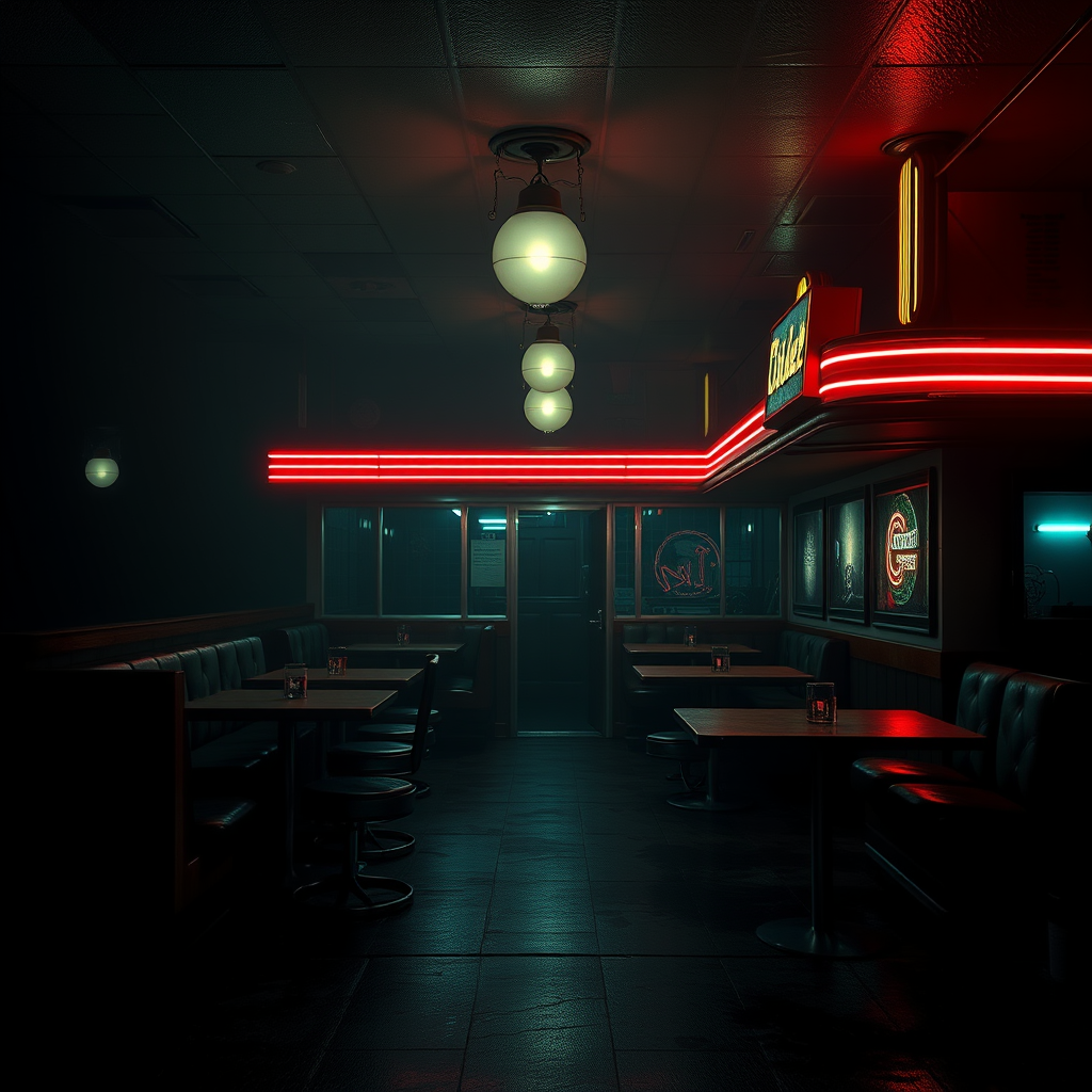 Phasmophobia Nell’s Diner map featuring a dark and scary American diner environment